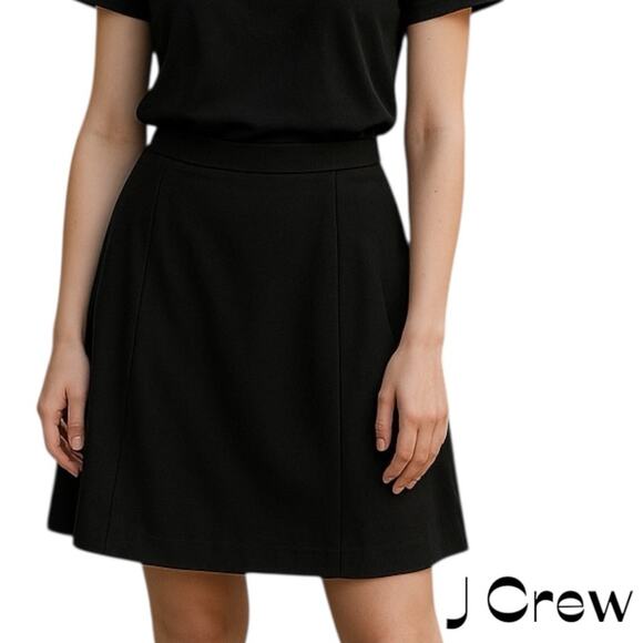 J Crew Black Pure Wool Dark Academia Prep OfficeCore Pleated Skirt NWOT Size 12 - Picture 1 of 11
